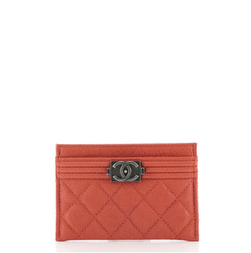 Chanel Boy Card Holder Quilted Caviar