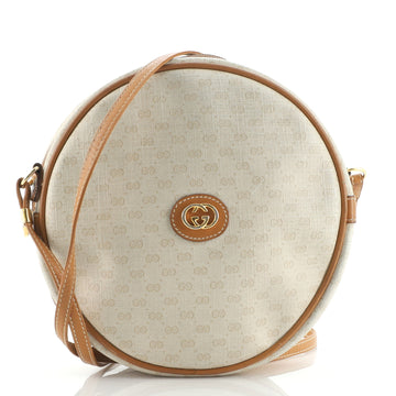 Gucci Vintage Round Crossbody Bag Micro GG Coated Canvas