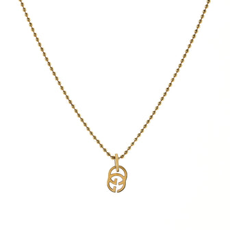 Gucci GG Running Pendant Necklace 18K Yellow Gold