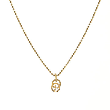 Gucci GG Running Pendant Necklace 18K Yellow Gold