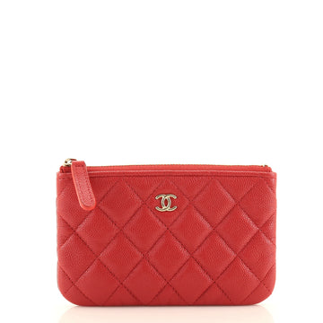 Chanel Classic O Case Pouch Quilted Caviar Mini