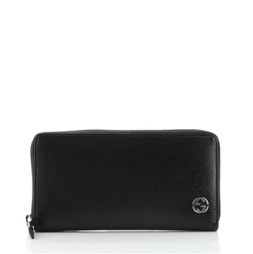 Gucci Interlocking G Zip Around Wallet Leather Long