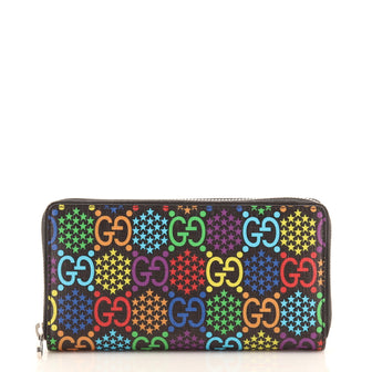 Gucci Zip Around Wallet Psychedelic Print GG Coated Canvas
