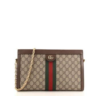 Gucci Ophidia Chain Shoulder Bag GG Coated Canvas Medium