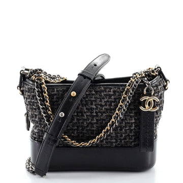 Chanel Gabrielle Hobo Quilted Tweed and Calfskin Small