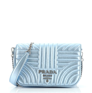 Prada Chain Flap Crossbody Bag Diagramme Quilted Leather Small