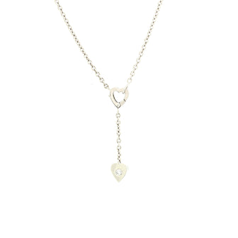 Cartier Mon Amour Heart Lariat Necklace 18K White Gold with Diamonds