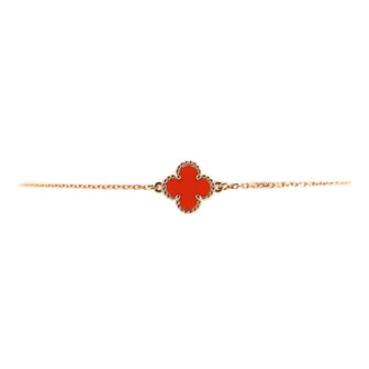 Van Cleef & Arpels Sweet Alhambra Bracelet 18K Rose Gold and Carnelian