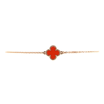 Van Cleef & Arpels Sweet Alhambra Bracelet 18K Rose Gold and Carnelian