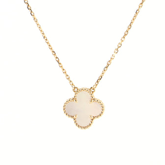 Van Cleef & Arpels Vintage Alhambra Pendant Necklace 18K Yellow Gold and Mother of Pearl