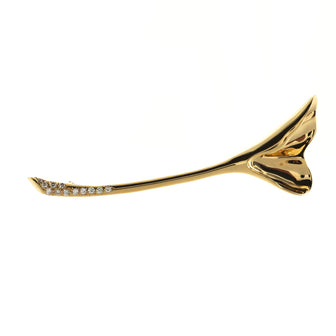 Tiffany & Co. Gingko Leaf Flower Brooch 18K Yellow Gold with Diamonds