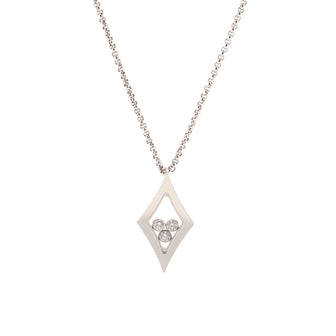 Chopard Happy Diamonds 3 Diamonds Drop Pendant Necklace 18K White Gold with Floating Diamonds