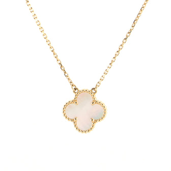 Van Cleef & Arpels Vintage Alhambra Pendant Necklace 18K Yellow Gold and Mother of Pearl