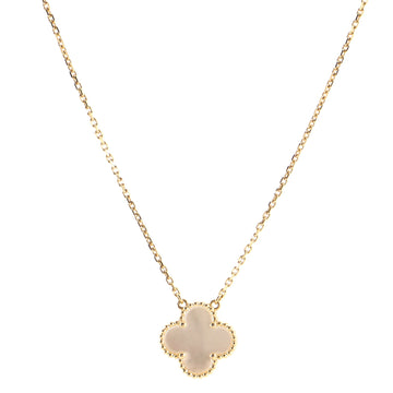 Van Cleef & Arpels Vintage Alhambra Pendant Necklace 18K Yellow Gold and Mother of Pearl