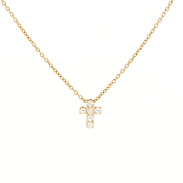 Van Cleef & Arpels Cross Pendant Necklace 18K Yellow Gold and Diamonds Mini