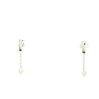 Cartier Mon Amour Heart Drop Earrings 18K White Gold with Diamonds