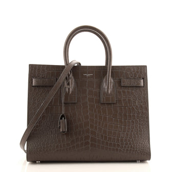 Saint Laurent Sac de Jour NM Bag Crocodile Embossed Leather Small