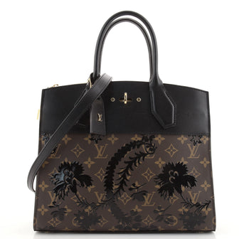 Louis Vuitton City Steamer Handbag Limited Edition Blossom Monogram Canvas and Leather MM