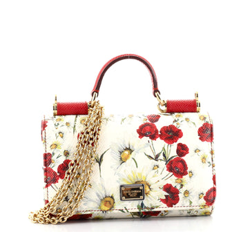 Dolce & Gabbana Sicily Wallet on Chain Printed Leather Mini