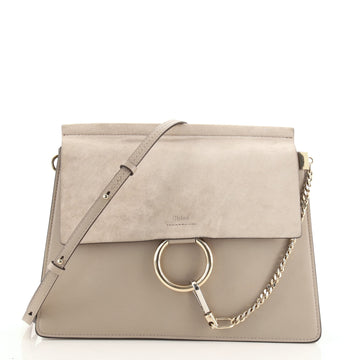 Chloe Faye Shoulder Bag Leather and Suede Medium