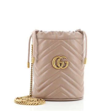 Gucci GG Marmont Bucket Bag Matelasse Leather Mini