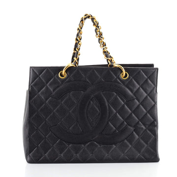 Chanel Vintage Grand Shopping Tote Quilted Caviar