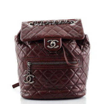 Chanel Mountain Backpack Quilted Glazed Calfskin Small