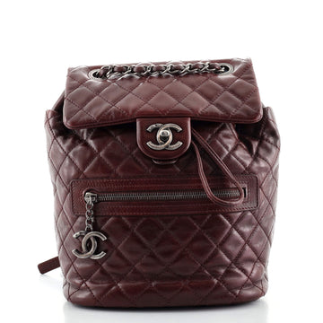 Chanel Mountain Backpack Quilted Glazed Calfskin Small