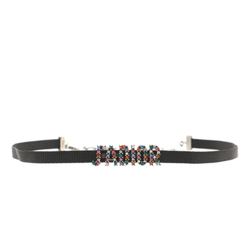 Christian Dior J'Adior Choker Necklace Multicolor Crystals and Grosgrain Ribbon