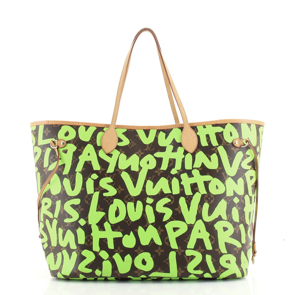 Louis Vuitton Neverfull Tote Limited Edition Monogram Graffiti GM Green  8864580