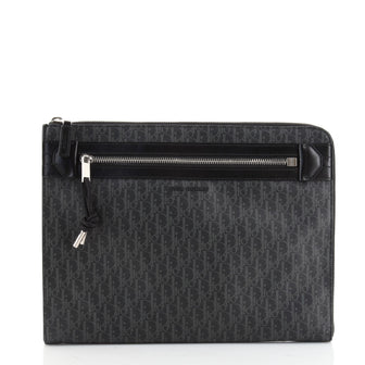 Christian Dior Zip Pouch Darklight Coated Canvas Medium