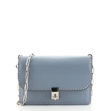 Valentino Turnlock Chain Shoulder Bag Leather with Micro Rockstuds Small
