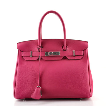 Hermes Birkin Handbag Pink Togo with Palladium Hardware 30
