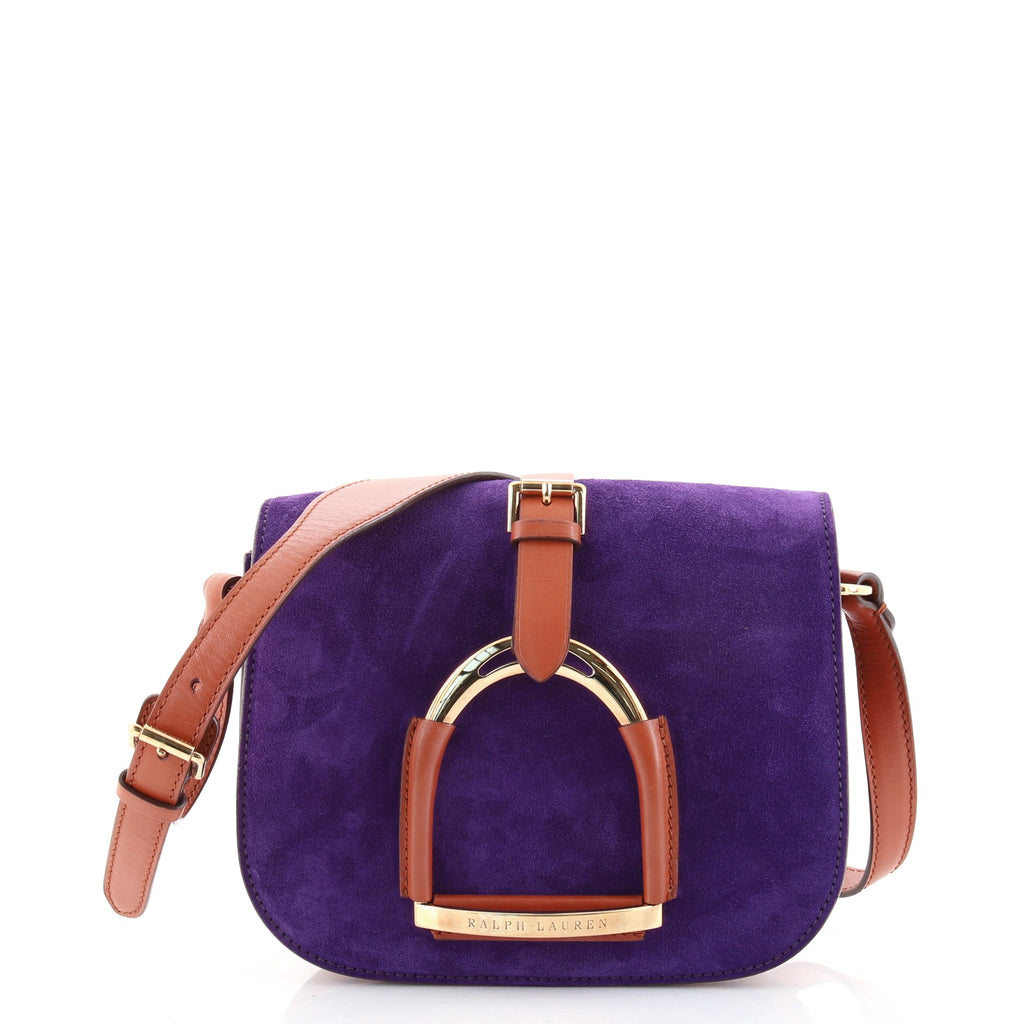 Ralph Lauren Collection Stirrup Shoulder Bag Suede Small Brown 8864744