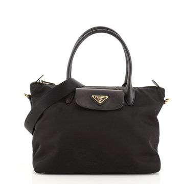 Prada Front Pocket Convertible Zip Tote Tessuto with Leather