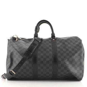 Louis Vuitton Keepall Bandouliere Bag Damier Graphite 45