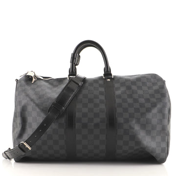 Louis Vuitton Keepall Bandouliere Bag Damier Graphite 45