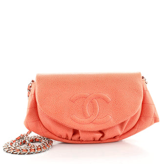 Chanel Half Moon Wallet on Chain Caviar