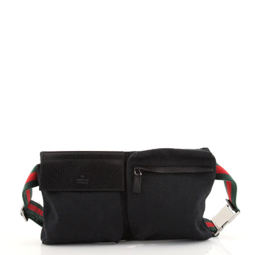Gucci Vintage Double Belt Bag GG Canvas