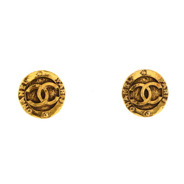 Chanel Vintage Round CC Clip-On Earrings Metal