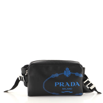 Prada Logo Waist Bag Printed Saffiano Leather