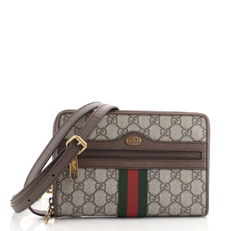 Gucci Ophidia Double Zip Crossbody Bag GG Coated Canvas Small