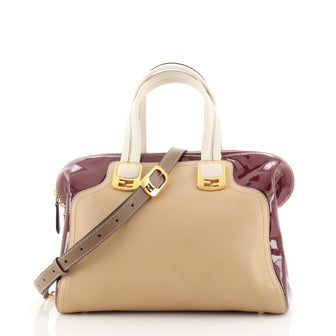 Fendi Chameleon Satchel Leather with Patent Medium