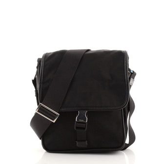Prada Buckle Messenger Bag Tessuto Small