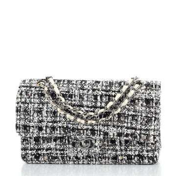 Chanel Vintage Classic Double Flap Bag Quilted Tweed Medium