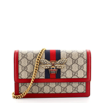 Gucci Queen Margaret Chain Wallet GG Coated Canvas Mini