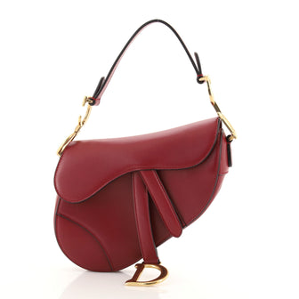 Christian Dior Saddle Handbag Leather Mini