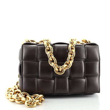 Bottega Veneta Cassette Chain Crossbody Bag Padded Maxi Intrecciato Leather