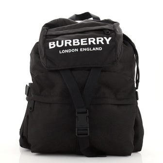 Burberry Logo Zip Backpack Nylon Large