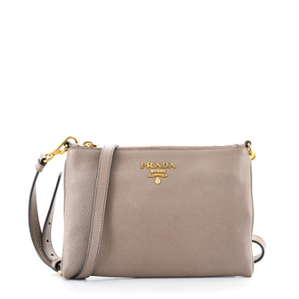 Prada Flat Zip Crossbody Bag Vitello Daino Mini